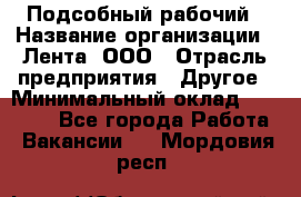 Подсобный рабочий › Название организации ­ Лента, ООО › Отрасль предприятия ­ Другое › Минимальный оклад ­ 22 500 - Все города Работа » Вакансии   . Мордовия респ.